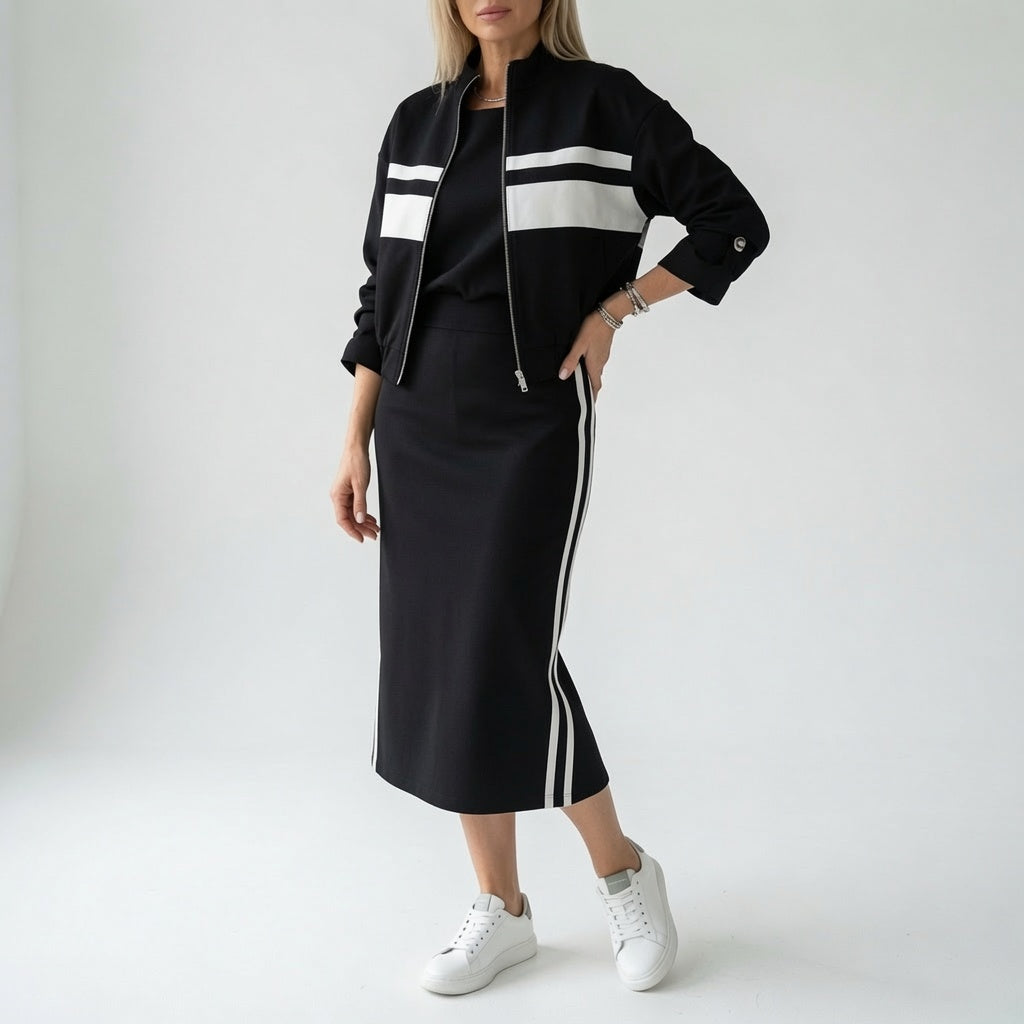 Bérénice — Conjunto de crop top y falda midi