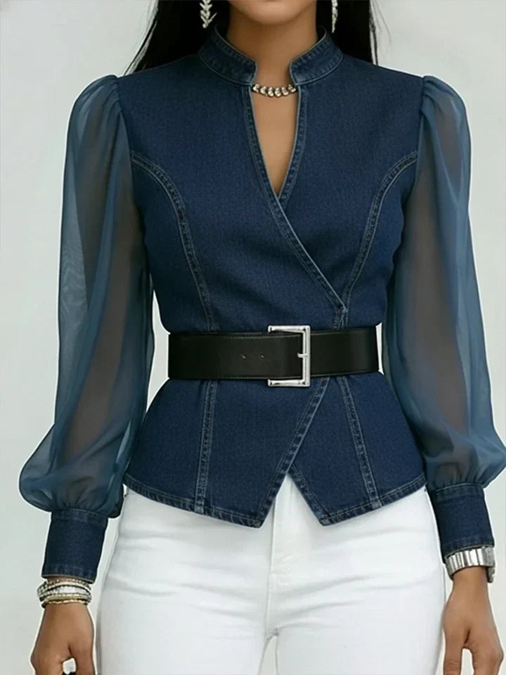 Séraphine — Blusa elegante con cinturón refinado