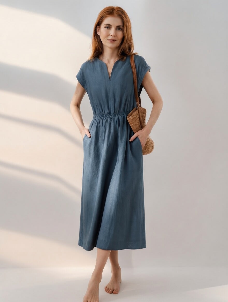 Lina — Vestido de lino fluido y elegante