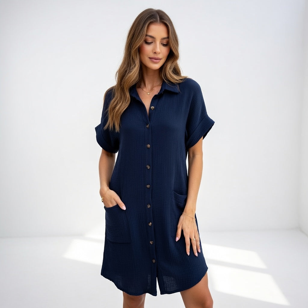 Béatrice — Vestido camisero elegante y versátil
