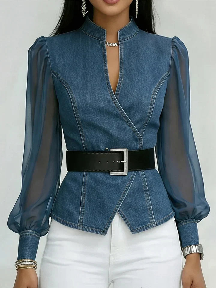Séraphine — Blusa elegante con cinturón refinado