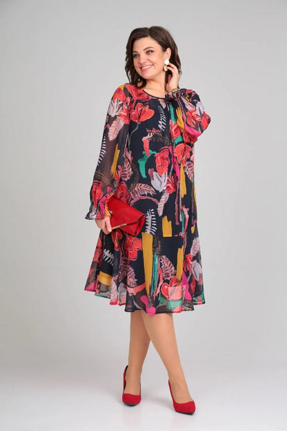 Manuelle — Vestido floral fluido elegante