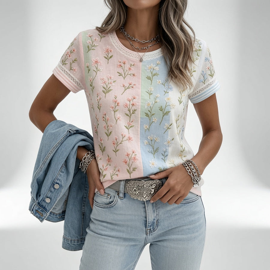 Mélisande — T-shirt floral elegante y cómodo