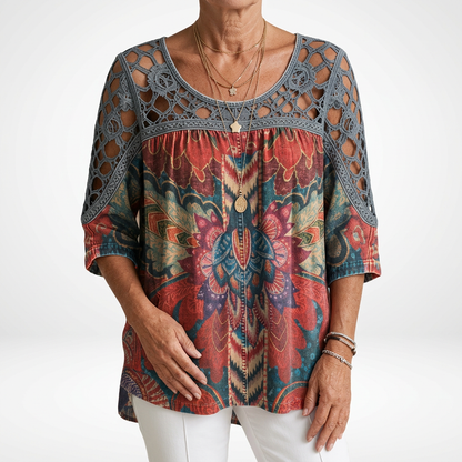 Zénaïde — Blusa oversize de estampado étnico