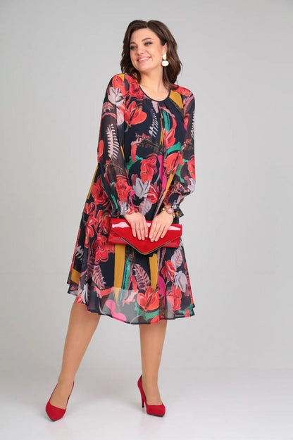Manuelle — Vestido floral fluido elegante