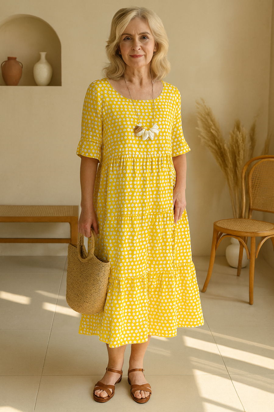 Noémie — Vestido midi fluido elegante