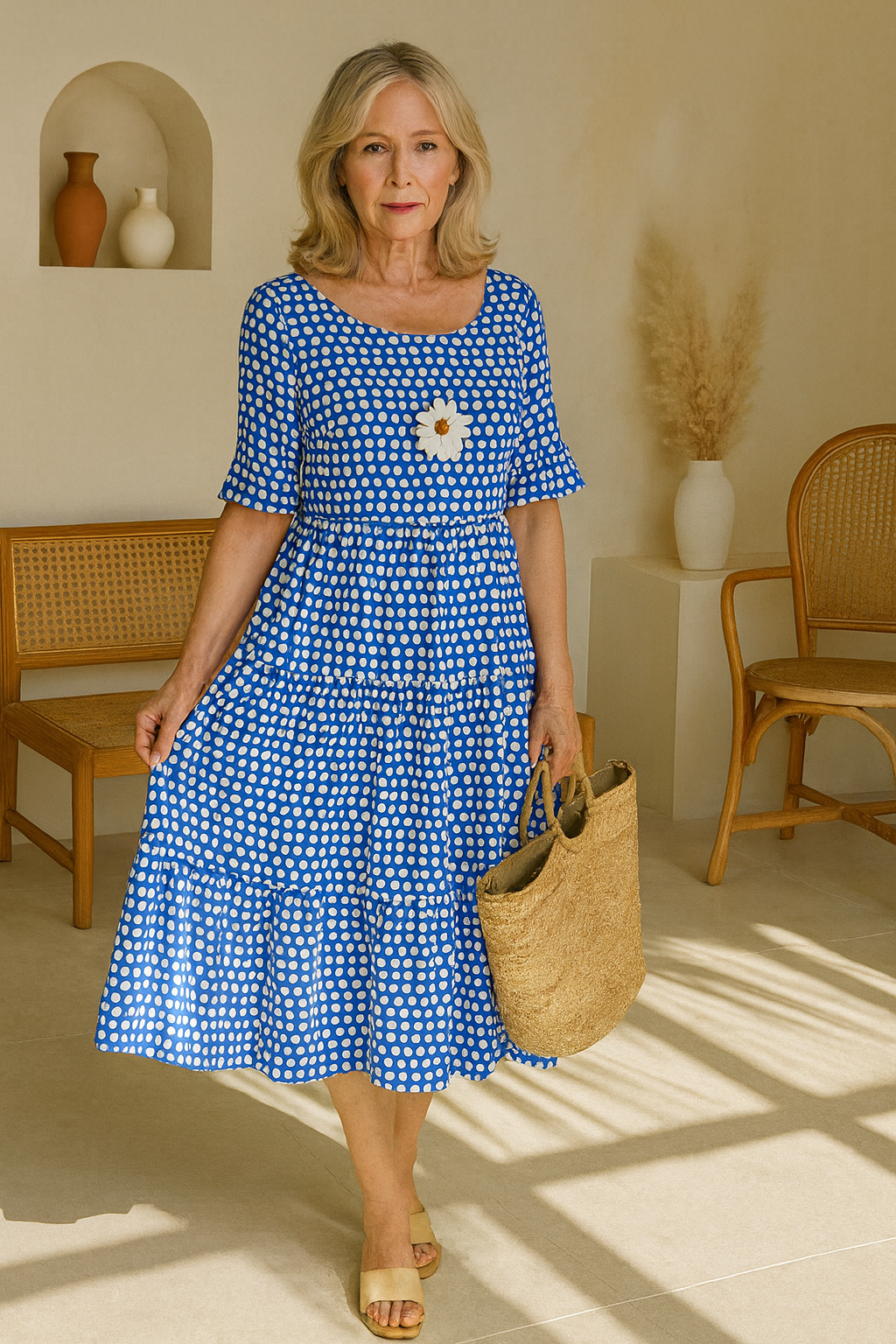 Noémie — Vestido midi fluido elegante