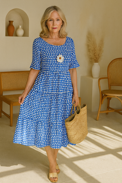 Noémie — Vestido midi fluido elegante