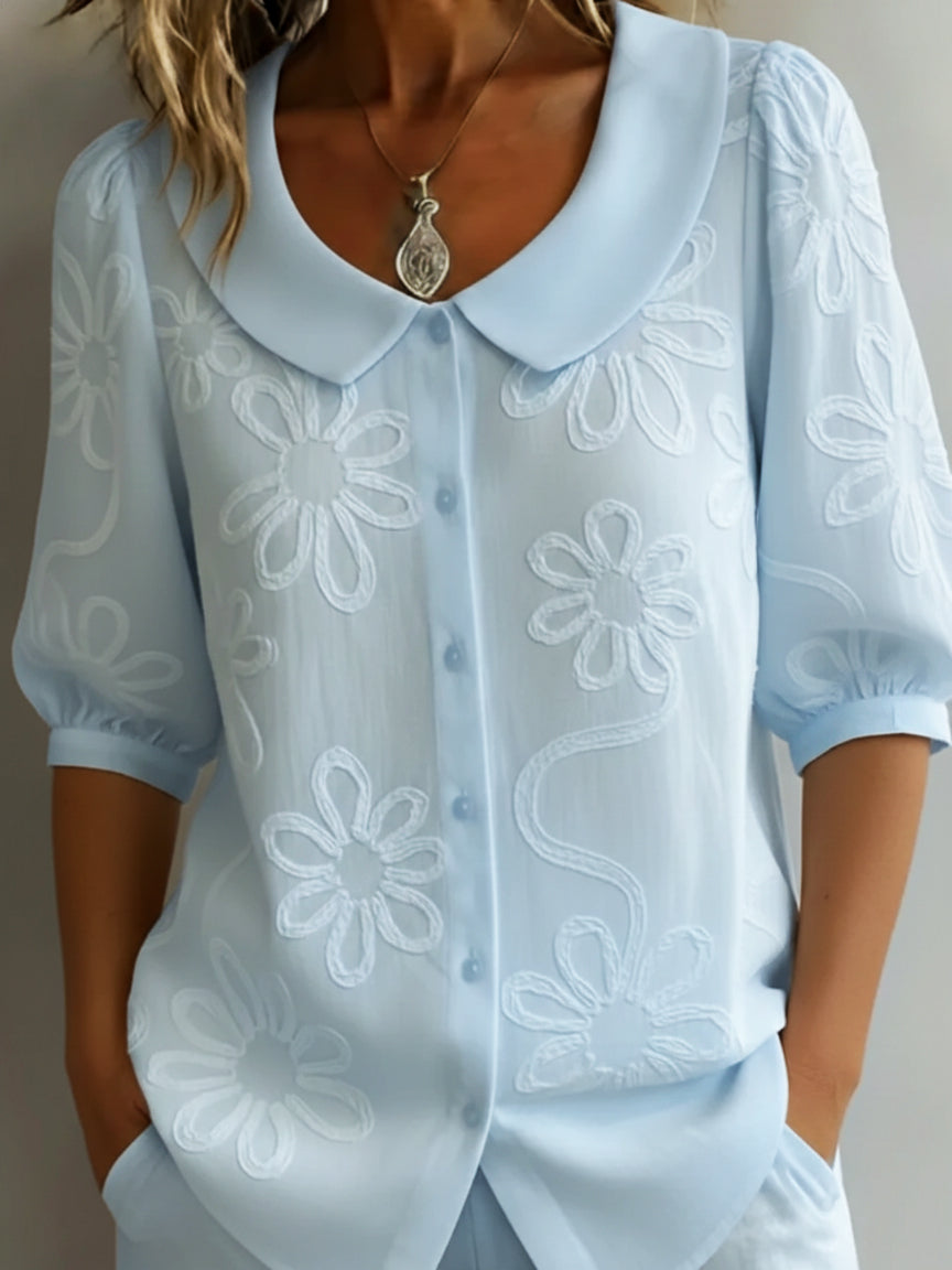 Aurélie — Blusa ligera floral de elegancia natural