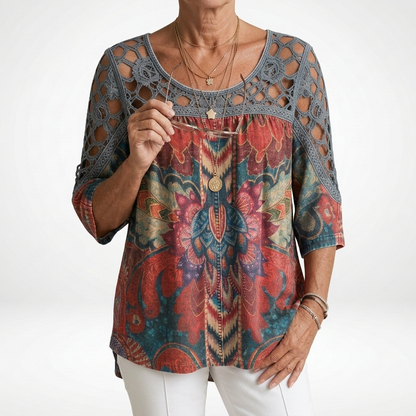 Zénaïde — Blusa oversize de estampado étnico