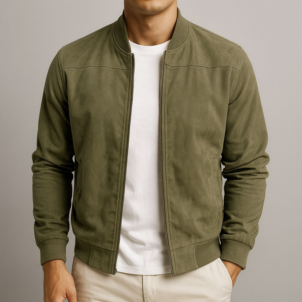 Marceaux — Chaqueta de ante auténtico para hombre