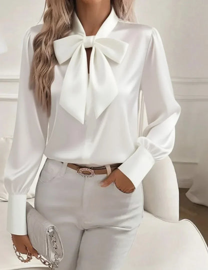 Élodine — Camisa satinada elegante de manga larga