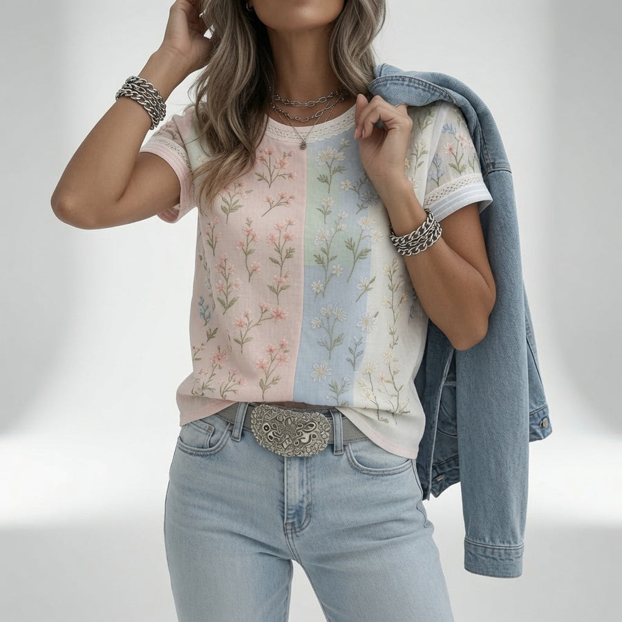 Mélisande — T-shirt floral elegante y cómodo