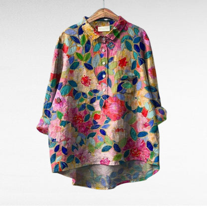 Rosélina — Camisa fluida con estampado floral
