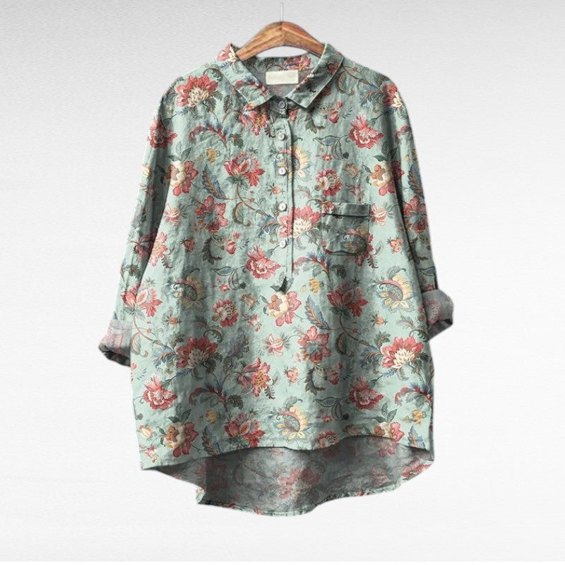 Rosélina — Camisa fluida con estampado floral