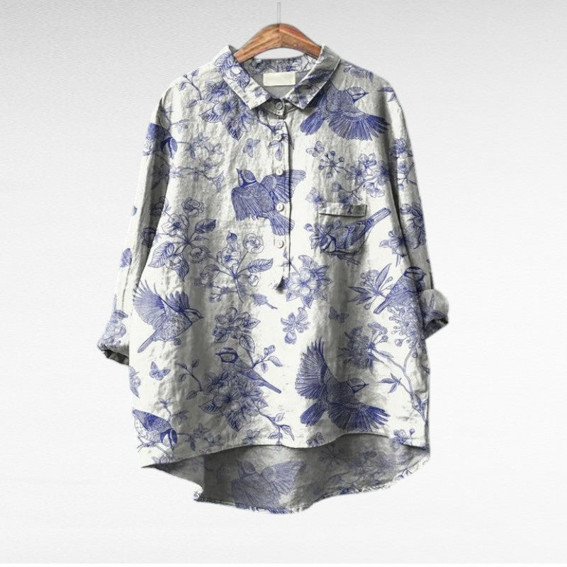 Rosélina — Camisa fluida con estampado floral