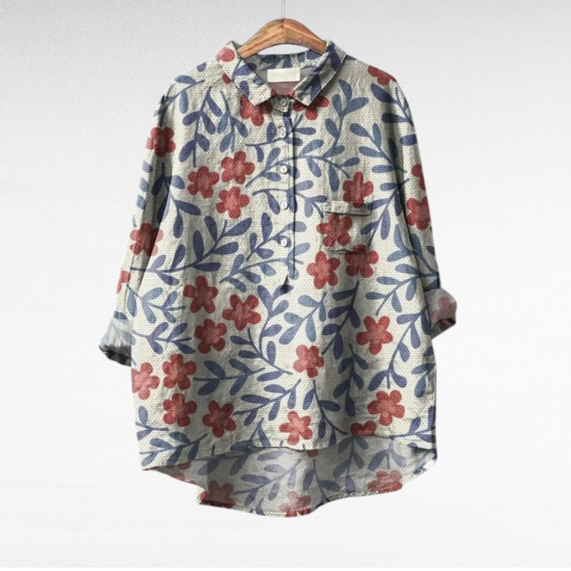 Rosélina — Camisa fluida con estampado floral