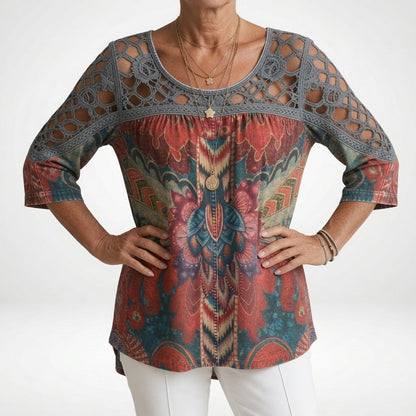 Zénaïde — Blusa oversize de estampado étnico