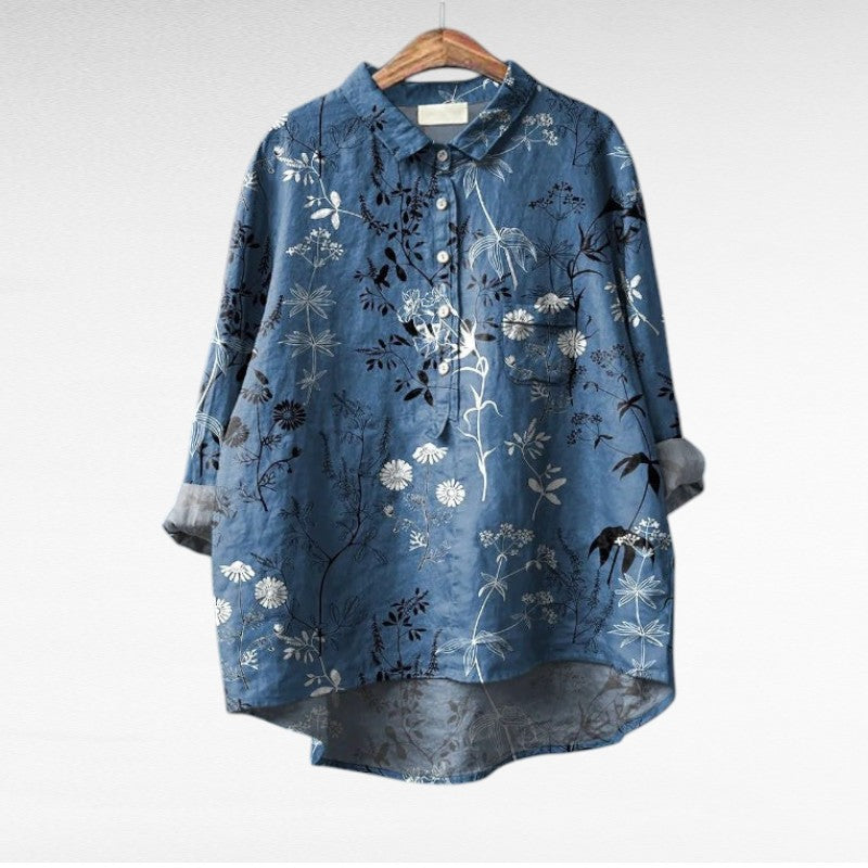 Rosélina — Camisa fluida con estampado floral