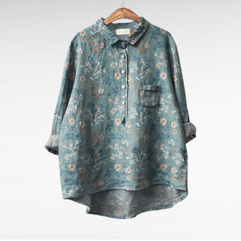 Rosélina — Camisa fluida con estampado floral