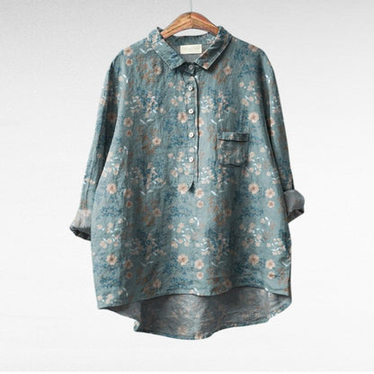 Rosélina — Camisa fluida con estampado floral