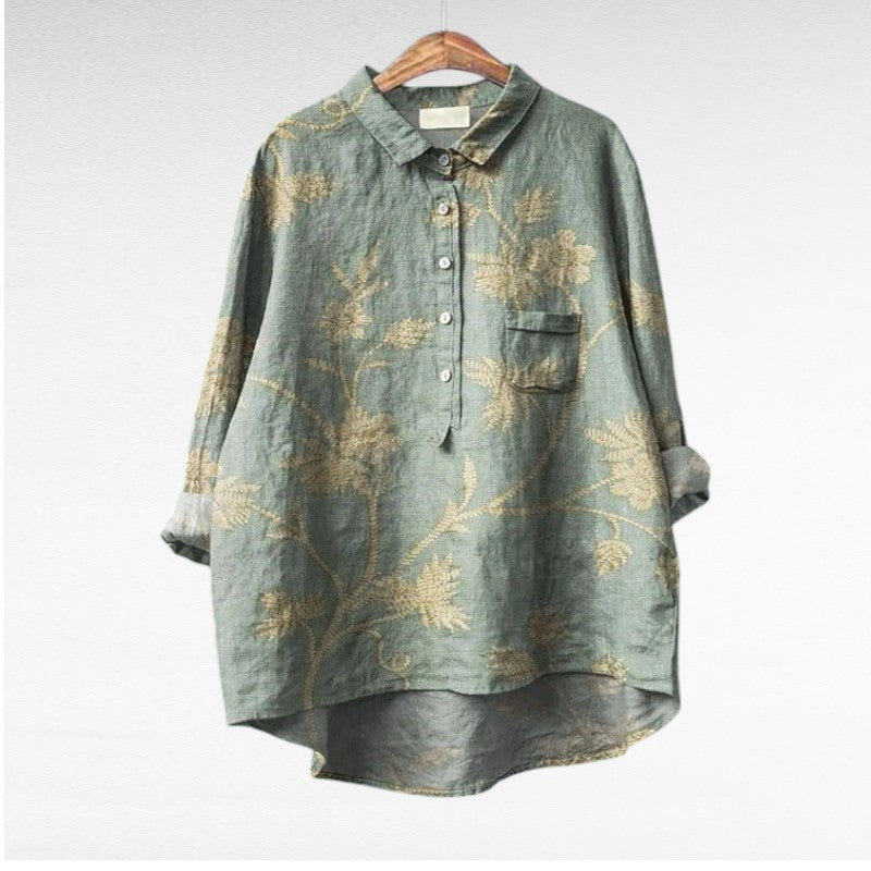 Rosélina — Camisa fluida con estampado floral