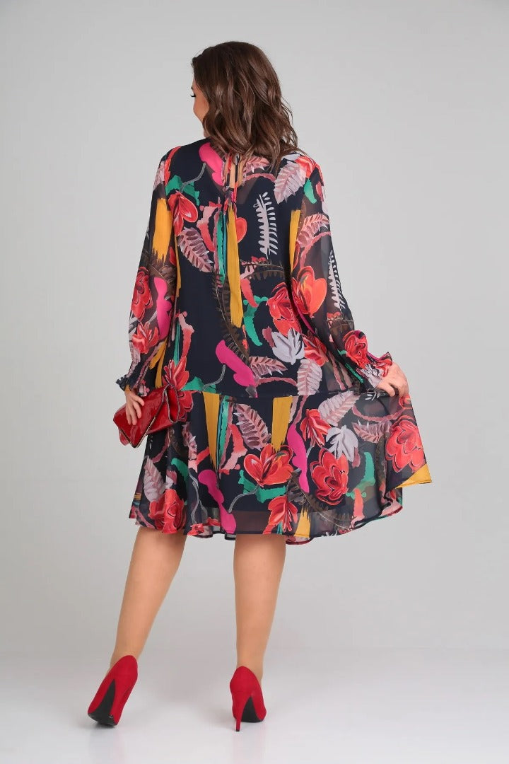 Manuelle — Vestido floral fluido elegante