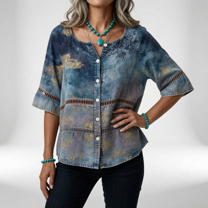 Sylvéria — Blusa bohemia con estampado elegante