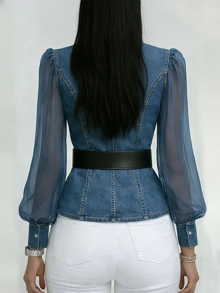 Séraphine — Blusa elegante con cinturón refinado