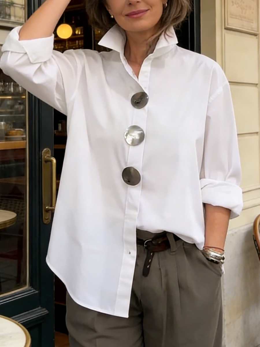 Ariana — Blusa elegante de seda y algodón