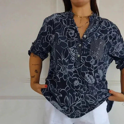 Coralie — Blusa elegante con estampado refinado
