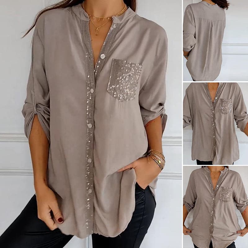 Marina — Top elegante con detalles brillantes