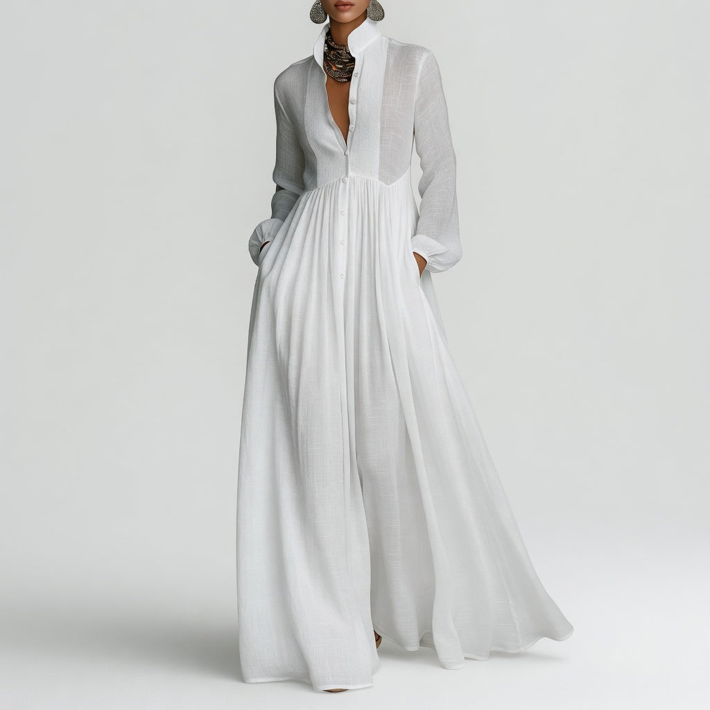 Élisa — Vestido maxi minimalista elegante