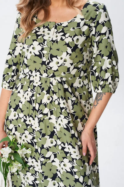 Florine — Vestido midi floral elegante y femenino