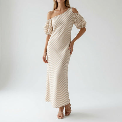 Soléa — Vestido de hombros al aire elegante