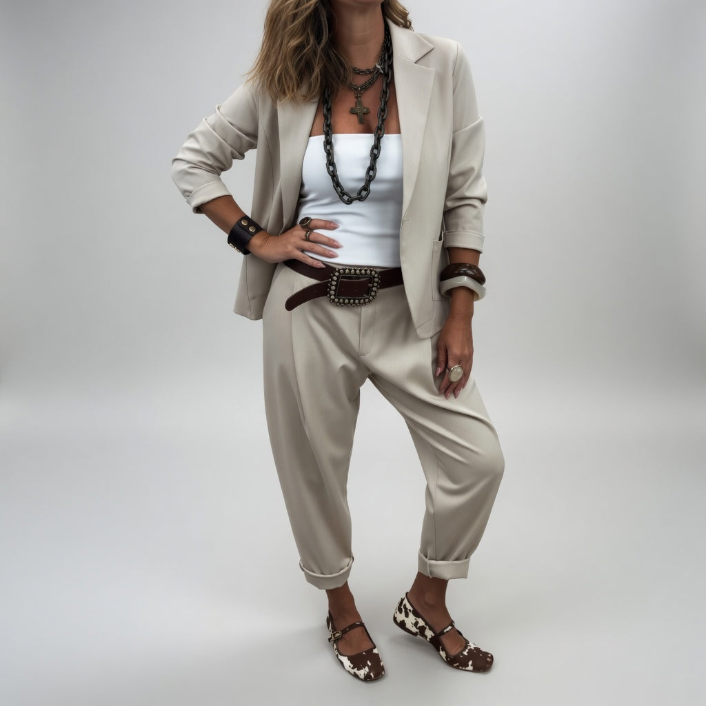 Gaïane — Traje de pantalón fluido elegante