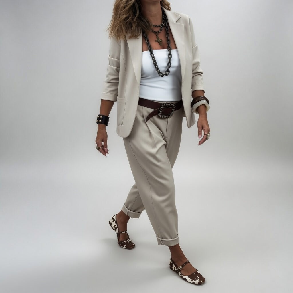 Gaïane — Traje de pantalón fluido elegante