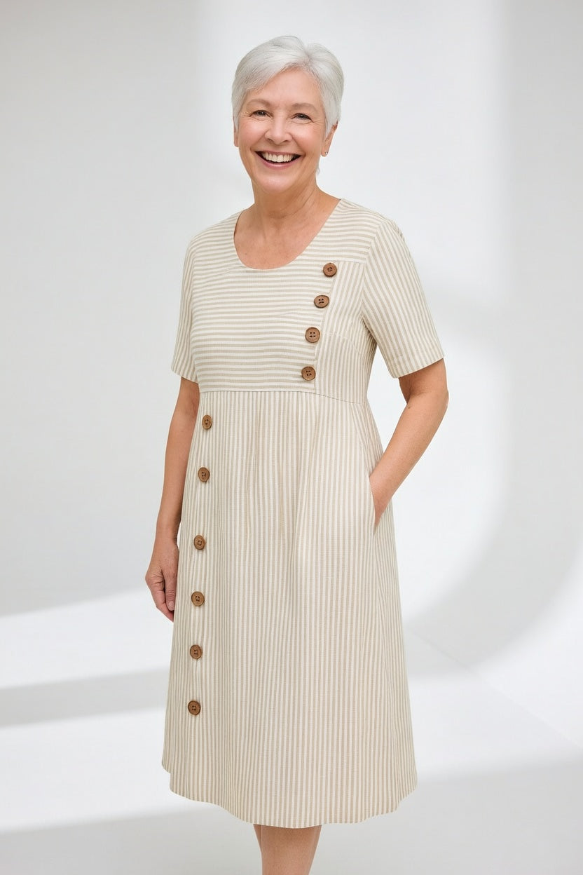 Linéora — Vestido midi a rayas con encanto veraniego