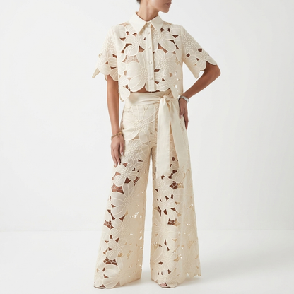 Solémira — Conjunto bordado fluido elegante