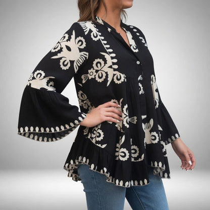 Théodeline — Blusa bohemia con bordados florales