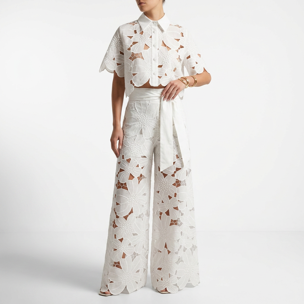 Solémira — Conjunto bordado fluido elegante