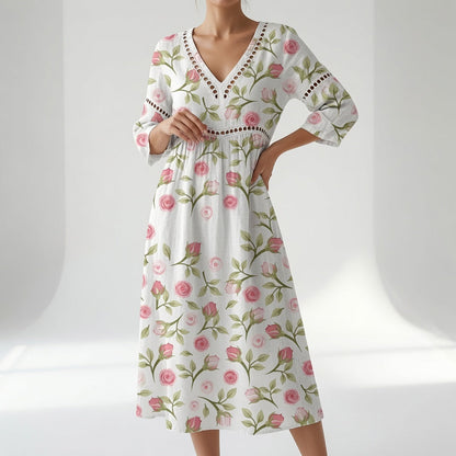 Maricella — Vestido floral fluido elegante