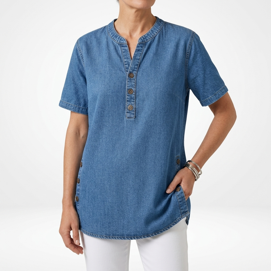 Denimelle — Top estilo denim con corte holgado
