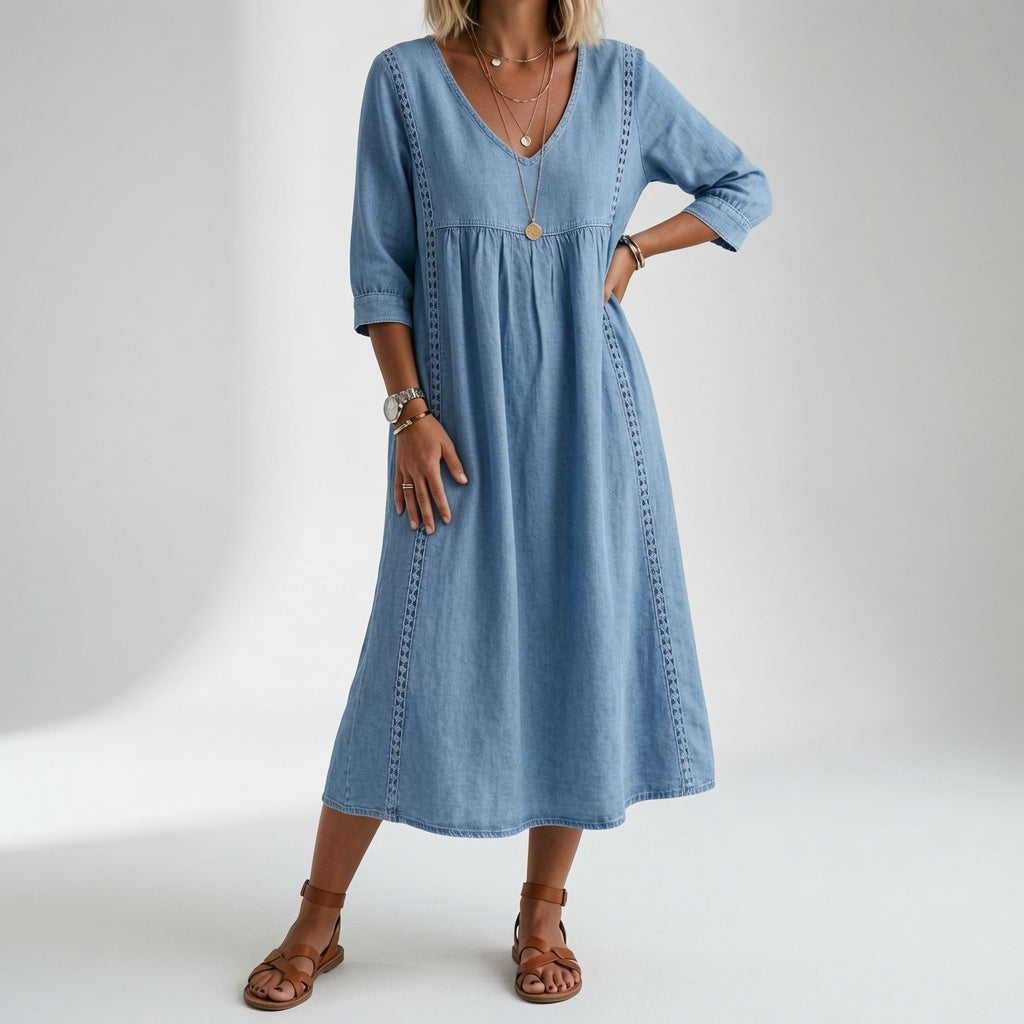 Éléonisse — Vestido midi fluido elegante