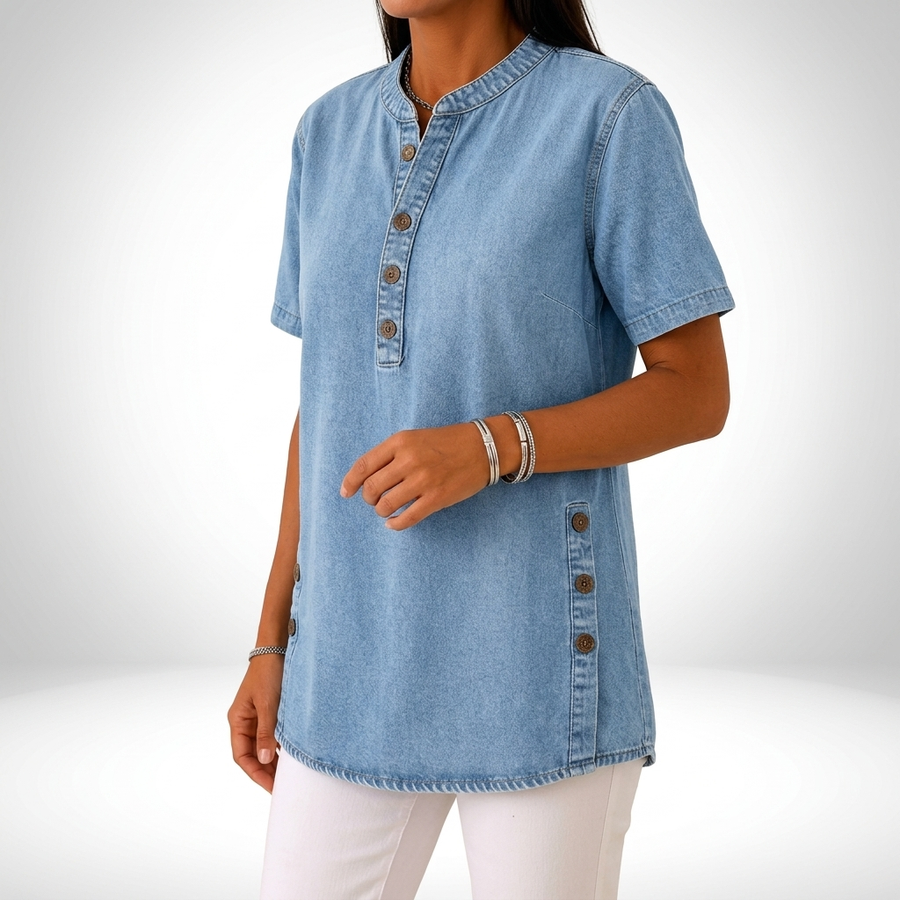 Denimelle — Top estilo denim con corte holgado