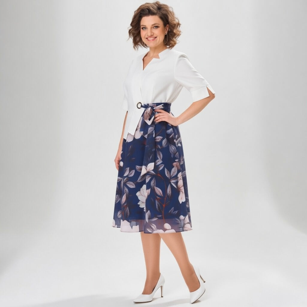 Mélusine — Conjunto de falda floral elegante