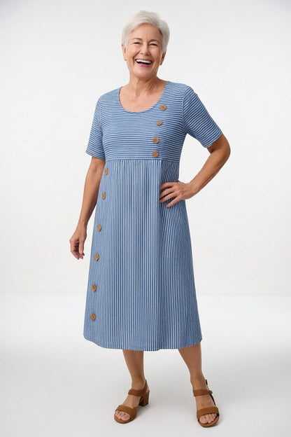 Linéora — Vestido midi a rayas con encanto veraniego