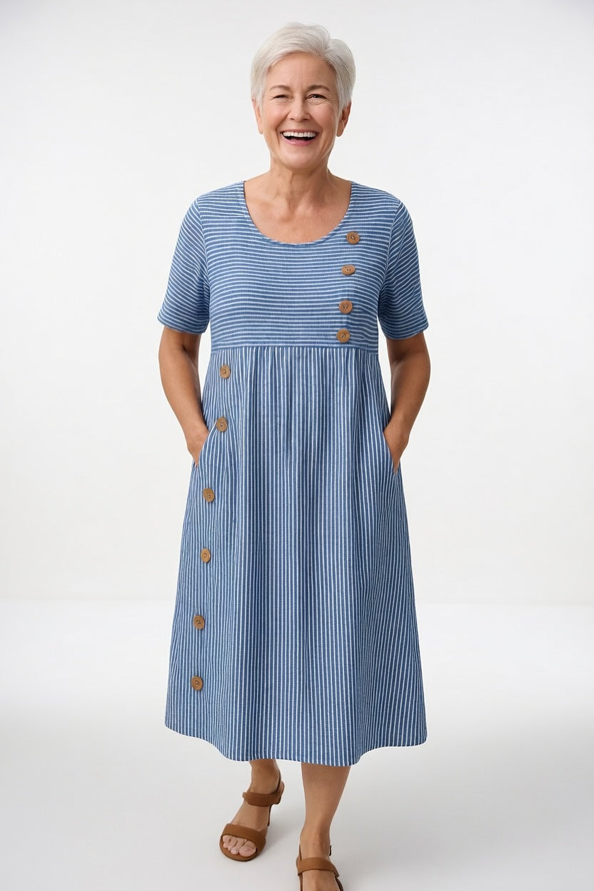 Linéora — Vestido midi a rayas con encanto veraniego