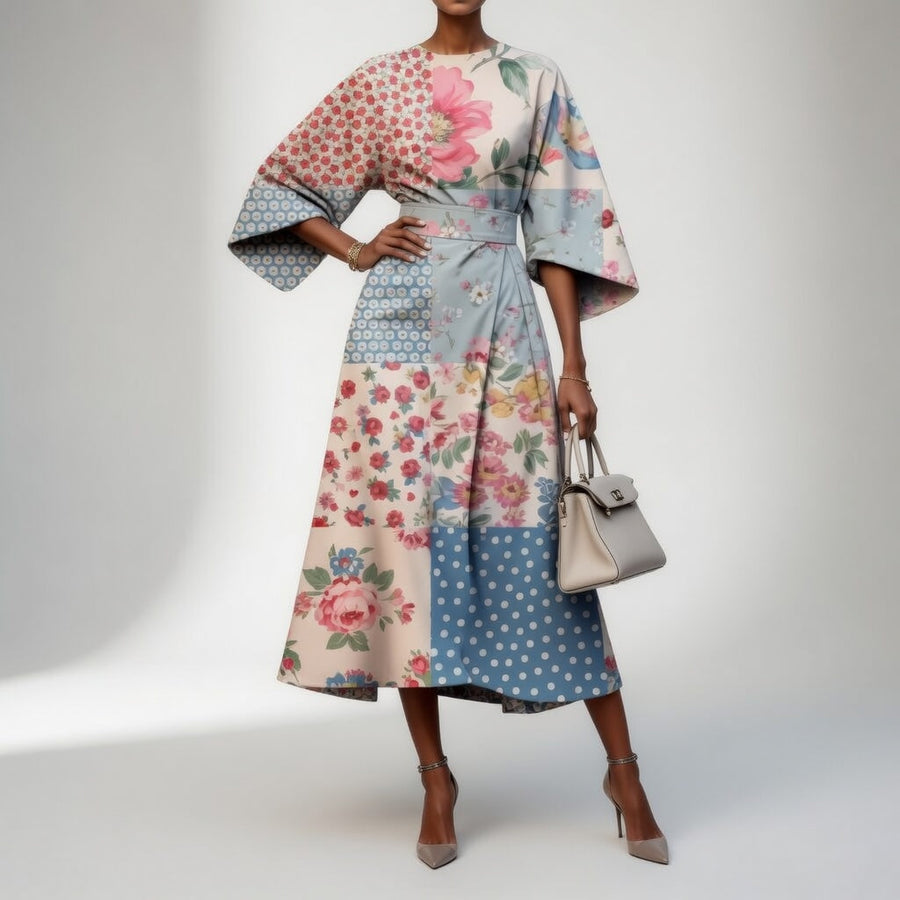 Mirabelle — Vestido kimono floral elegante