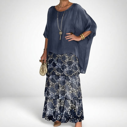 Émeline — Vestido maxi fluido con volantes bohemios